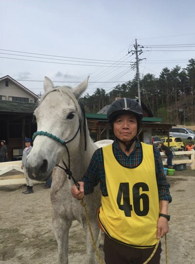 私が騎乗した馬は「ヤマブキ」１４才、牝です
